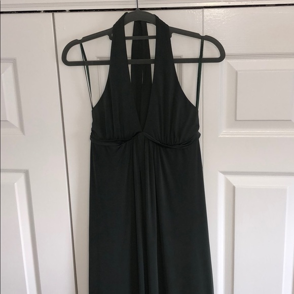 BCBG MAXAZRIA XS Dark Green Halter Maxi Dress - Picture 4 of 7